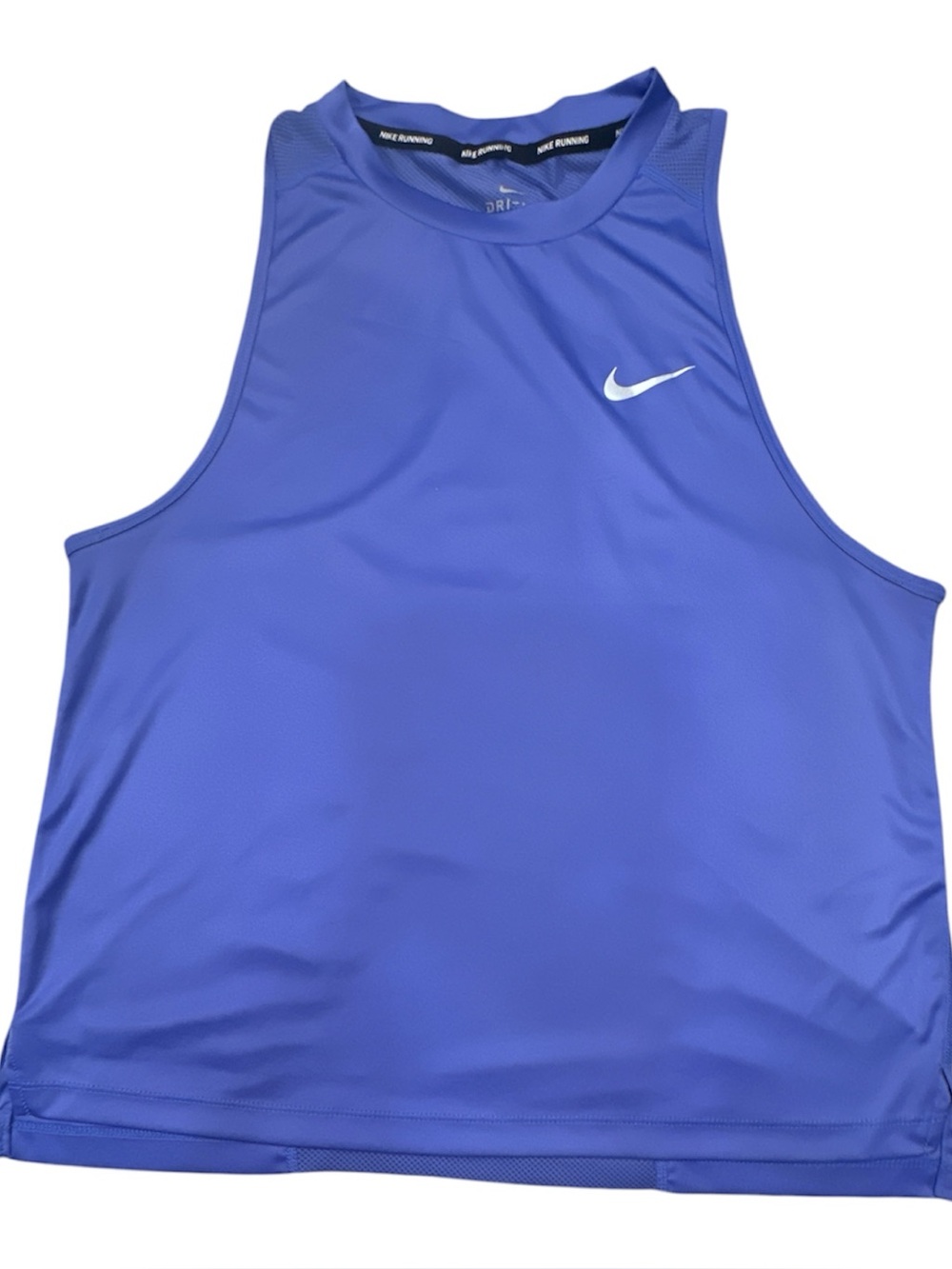 Nike Running Dri-Fit Tank Top Women's Size L Blue Racerback Mesh Panel Shirt